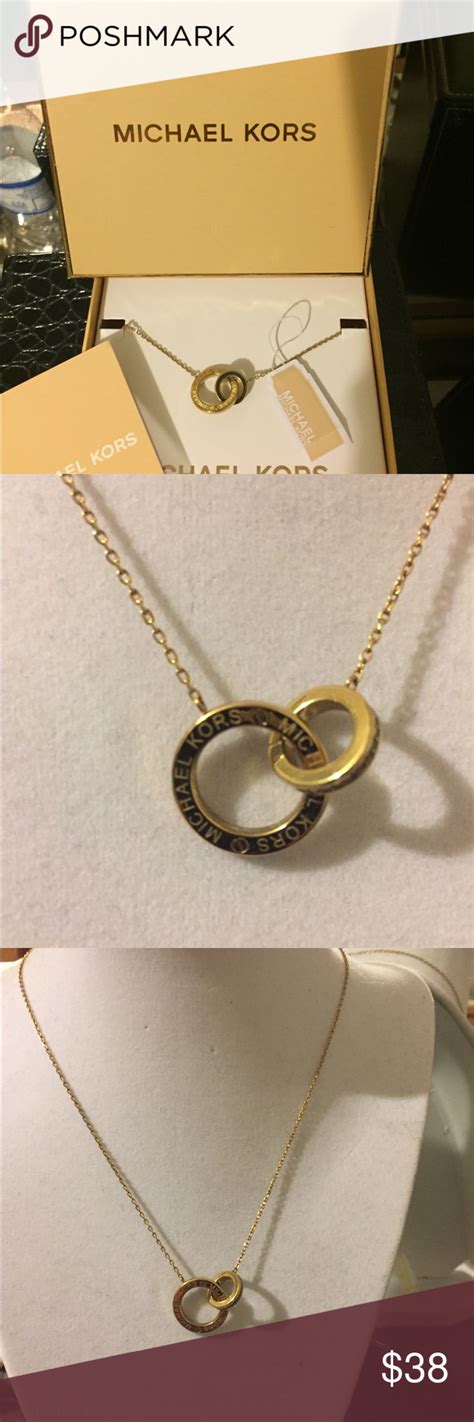 michael kors gold necklace necklaces|Michael Kors jewelry gift box.